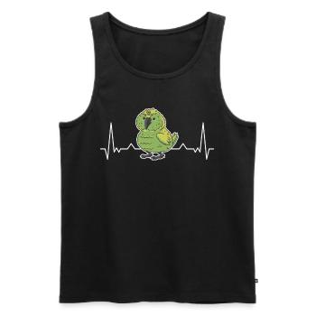 Kakapo Herzschlag Nachtpapagei - Männer Premium Bio Tank Top - Schwarz - Vorne - Michal (187cm)