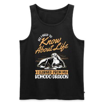 Komodowaran Komododrache Waran - Männer Premium Bio Tank Top - Schwarz - Vorne - AI Model Male 178 light (178cm)