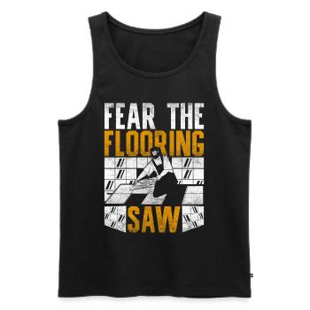 Floor layers, tilers, screed layers - Men's Premium Organic Tank Top - black - Front - AI Model Male 178 light (178cm)