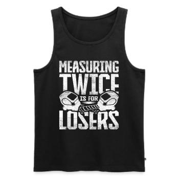 Floor layers, tilers, screed layers - Men's Premium Organic Tank Top - black - Front - AI Model Male 178 light (178cm)