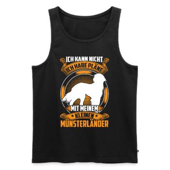 Ich habe Pläne mit meinem Kleiner Münsterländer - Männer Premium Bio Tank Top - Schwarz - Vorne - AI Model Male 178 light (178cm)