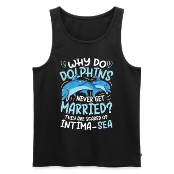 Dolphins Never Get Married Scared Of Intima-Sea - Männer Premium Bio Tank Top - Schwarz - Vorne - Michal (187cm)
