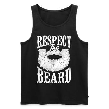 Beard Lover Bearded Man Respect - Men's Premium Organic Tank Top - black - Front - Michal (187cm)