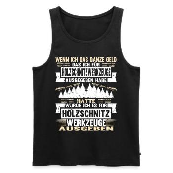 Holzschnitzer Holzschnitzerei - Männer Premium Bio Tank Top - Schwarz - Vorne - Michal (187cm)