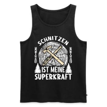 Holzschnitzer Holzschnitzerei - Männer Premium Bio Tank Top - Schwarz - Vorne - Michal (187cm)