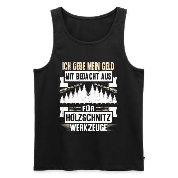 Holzschnitzer Holzschnitzerei - Männer Premium Bio Tank Top - Schwarz - Vorne - Michal (187cm)