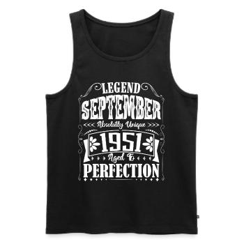 September 1951. September Birthday Gift. - Men's Premium Organic Tank Top - black - Front - Michal (187cm)