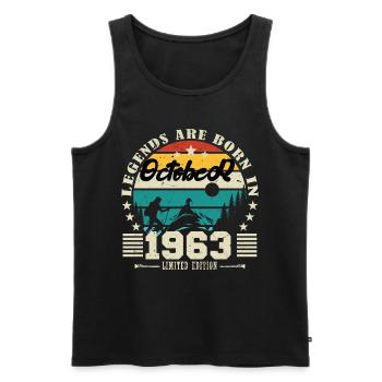 October 1963. October 1963 Birthday Gift. - Men's Premium Organic Tank Top - black - Front - Michal (187cm)
