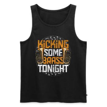 Eufonium Euphonist Kicking Some Brass Tonight - Men's Premium Organic Tank Top - black - Front - Michal (187cm)