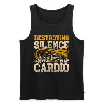 Euphonium Eufonium Destroying Silence Is My Cardio - Men's Premium Organic Tank Top - black - Front - Michal (187cm)