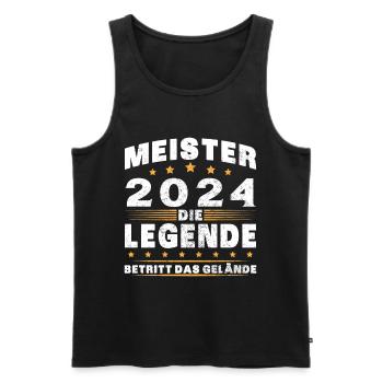 Meister 2024 Die Legende Betritt Das Gelände - Männer Premium Bio Tank Top - Schwarz - Vorne - AI Model Male 178 light (178cm)