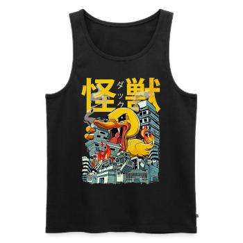Kaiju Duck Anime Japonais Monster Rubber Duck - Débardeur bio Premium Homme - noir - Devant - AI Model Male 178 light (178cm)