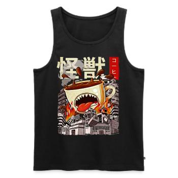 Kaiju Coffee Japanese Anime Monster Caffeine - Men's Premium Organic Tank Top - black - Front - AI Model Male 178 light (178cm)