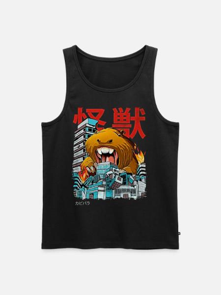 Kaiju Capybara Japanese Anime Monster - Men's Premium Organic Tank Top - black