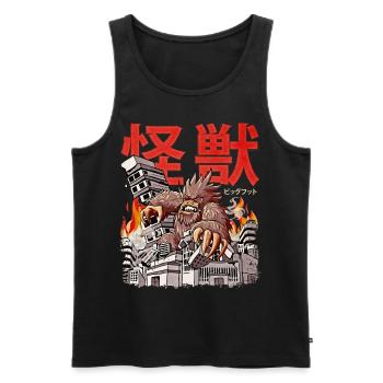 Kaiju Bigfoot Japanese Anime Monster Sasquatch - Men's Premium Organic Tank Top - black - Front - Michal (187cm)