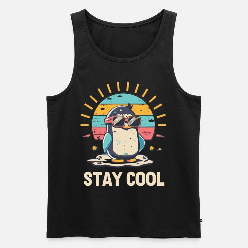 Chillen mit Stil: Pinguin-Edition - Männer Premium Bio Tank Top - Schwarz