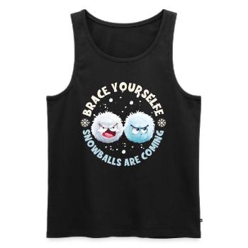 Schneeballschlacht - Préparez-vous les boules de neige sont - Débardeur bio Premium Homme - noir - Devant - AI Model Male 178 light (178cm)