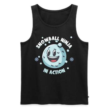 Bataille de boules de neige - Snowball Ninja en action - Débardeur bio Premium Homme - noir - Devant - AI Model Male 178 light (178cm)