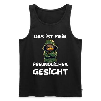 Das ist mein freundliches Gesicht Ente - Männer Premium Bio Tank Top - Schwarz - Vorne - Michal (187cm)