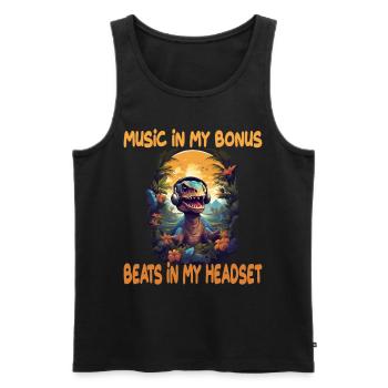 Music in my Bones Dino Dinosaurier für Dino Fan - Männer Premium Bio Tank Top - Schwarz - Vorne - Michal (187cm)