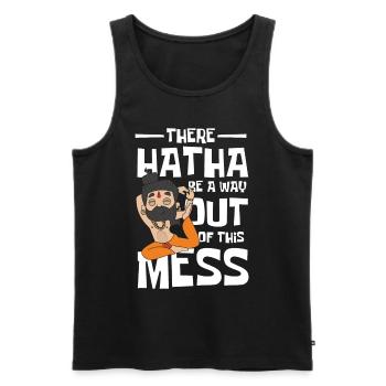 There Hatha Be A Way Out Of This Mess - Männer Premium Bio Tank Top - Schwarz - Vorne - Michal (187cm)