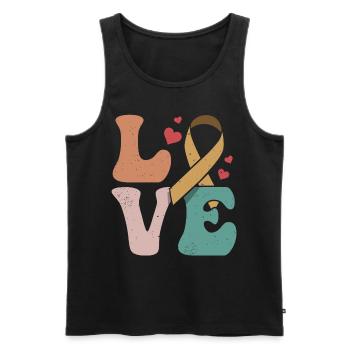Chemotherapy Radiation Chemo Survivor Ribbon LO - Men's Premium Organic Tank Top - black - Front - AI Model Male 178 light (178cm)