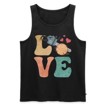 chainsaw arborist woodworker lumberjack LIE - Men's Premium Organic Tank Top - black - Front - Michal (187cm)