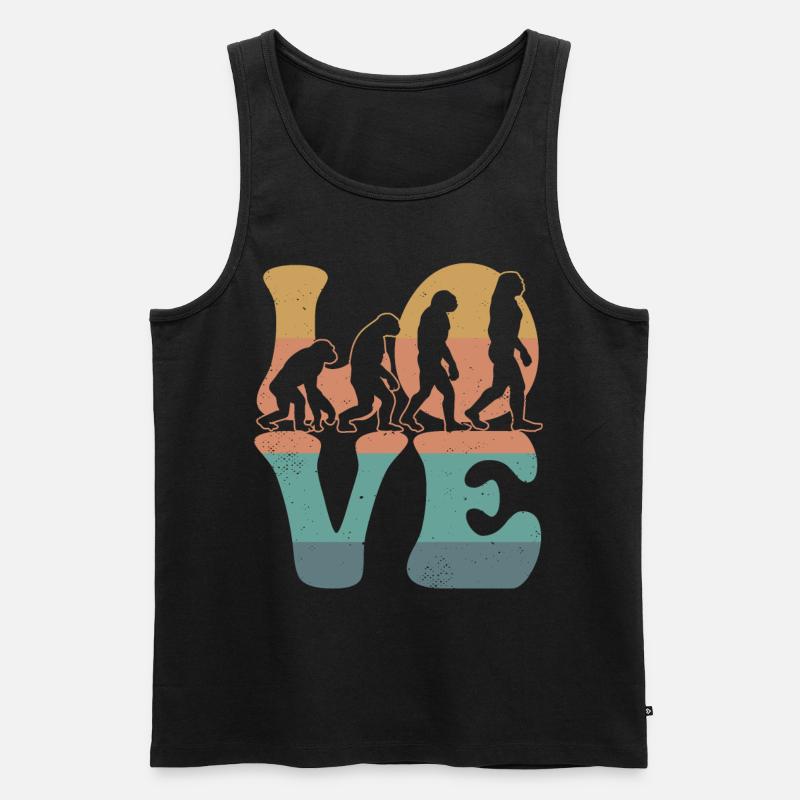 Charles Darwin Evolutionstheorie LIEBE - Männer Premium Bio Tank Top - Schwarz