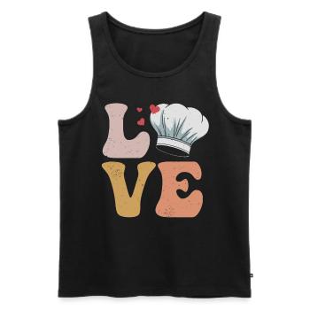 Chefkoch Kochen LIEBE - Männer Premium Bio Tank Top - Schwarz - Vorne - Michal (187cm)