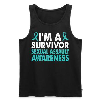 Survivors of Awareness Month for - Men's Premium Organic Tank Top - black - Front - Michal (187cm)