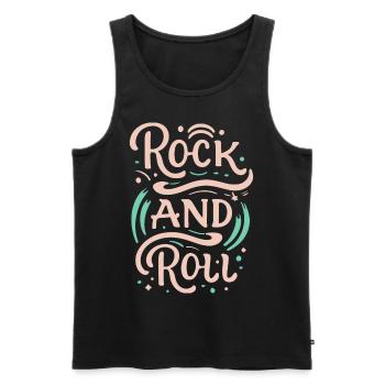 Devise de la déclaration rock and roll - Débardeur bio Premium Homme - noir - Devant - AI Model Male 178 light (178cm)