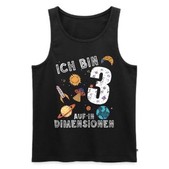 Ich bin 3 Auf in neue Dimensionen 3. Geburtstag - Männer Premium Bio Tank Top - Schwarz - Vorne - Michal (187cm)