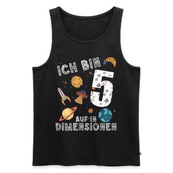 Ich bin 5 Auf in neue Dimensionen 5. Geburtstag - Männer Premium Bio Tank Top - Schwarz - Vorne - Michal (187cm)
