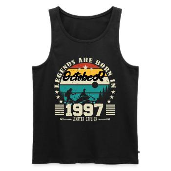 October 1997. October 1997 Anniversary Gift. - Men's Premium Organic Tank Top - black - Front - Michal (187cm)