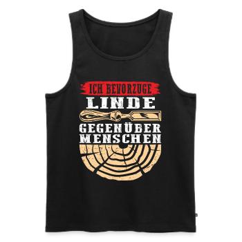 Holzschnitzer Holzschnitzerei - Männer Premium Bio Tank Top - Schwarz - Vorne - Michal (187cm)