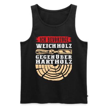 Holzschnitzer Holzschnitzerei - Männer Premium Bio Tank Top - Schwarz - Vorne - Michal (187cm)