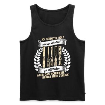 Holzschnitzer Holzschnitzerei - Männer Premium Bio Tank Top - Schwarz - Vorne - Michal (187cm)