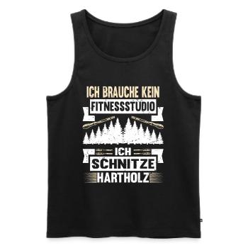 Holzschnitzer Holzschnitzerei - Männer Premium Bio Tank Top - Schwarz - Vorne - Michal (187cm)
