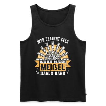 Holzschnitzer Holzschnitzerei - Männer Premium Bio Tank Top - Schwarz - Vorne - Michal (187cm)
