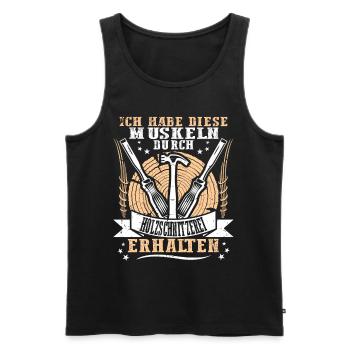 Holzschnitzer Holzschnitzerei - Männer Premium Bio Tank Top - Schwarz - Vorne - Michal (187cm)