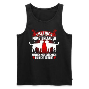 Kleiner Münsterländer macht mich glücklich - Männer Premium Bio Tank Top - Schwarz - Vorne - AI Model Male 178 light (178cm)