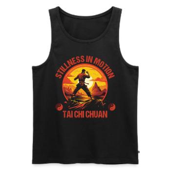 Taijiquan Stillness in Motion Tai Chi Chuan - Männer Premium Bio Tank Top - Schwarz - Vorne - AI Model Male 178 light (178cm)