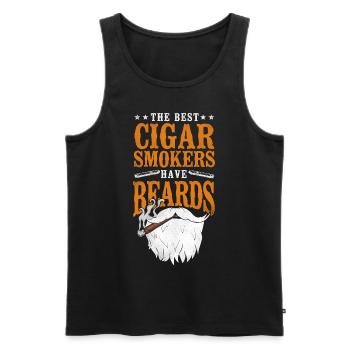 Beard Lover Bearded Man Cigar The - Männer Premium Bio Tank Top - Schwarz - Vorne - AI Model Male 178 light (178cm)