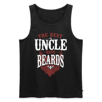 Amant barbe Homme barbu Oncle - Débardeur bio Premium Homme - noir - Devant - Michal (187cm)