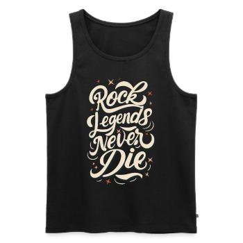 Les légendes du rock ne meurent jamais Rock N Roll Musik - Débardeur bio Premium Homme - noir - Devant - AI Model Male 178 light (178cm)