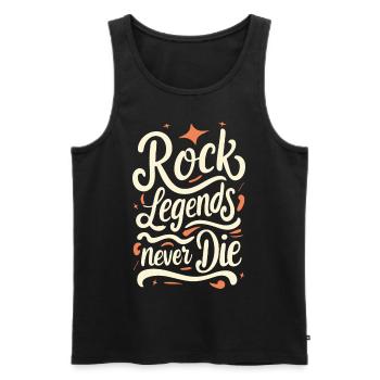 Les légendes du rock ne meurent jamais Rock N Roll Musik - Débardeur bio Premium Homme - noir - Devant - AI Model Male 178 light (178cm)