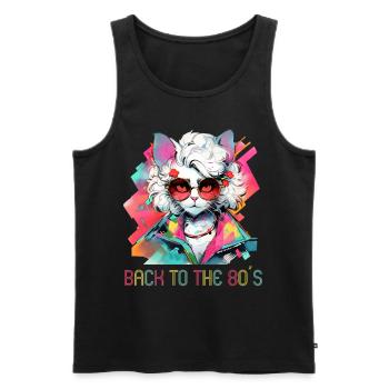 80s Themed Party Back to the 80s Costume - Men's Premium Organic Tank Top - black - Front - AI Model Male 178 light (178cm)