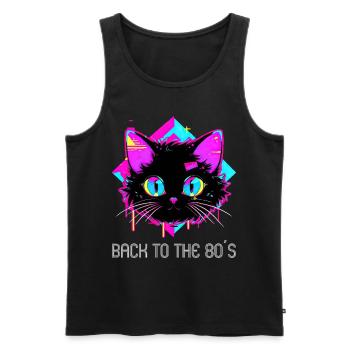 80s Themed Party Back to the 80s Costume - Men's Premium Organic Tank Top - black - Front - AI Model Male 178 light (178cm)