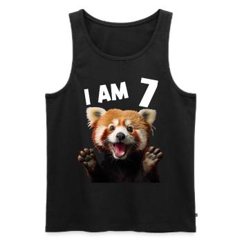 7 ans de 7 ans de 7e anniversaire du petit panda panda roux - Débardeur bio Premium Homme - noir - Devant - Michal (187cm)