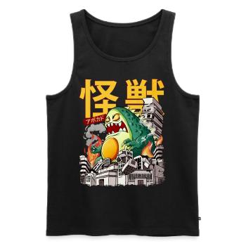 Kaiju Avocado Monstre d’anime japonais - Débardeur bio Premium Homme - noir - Devant - AI Model Male 178 light (178cm)